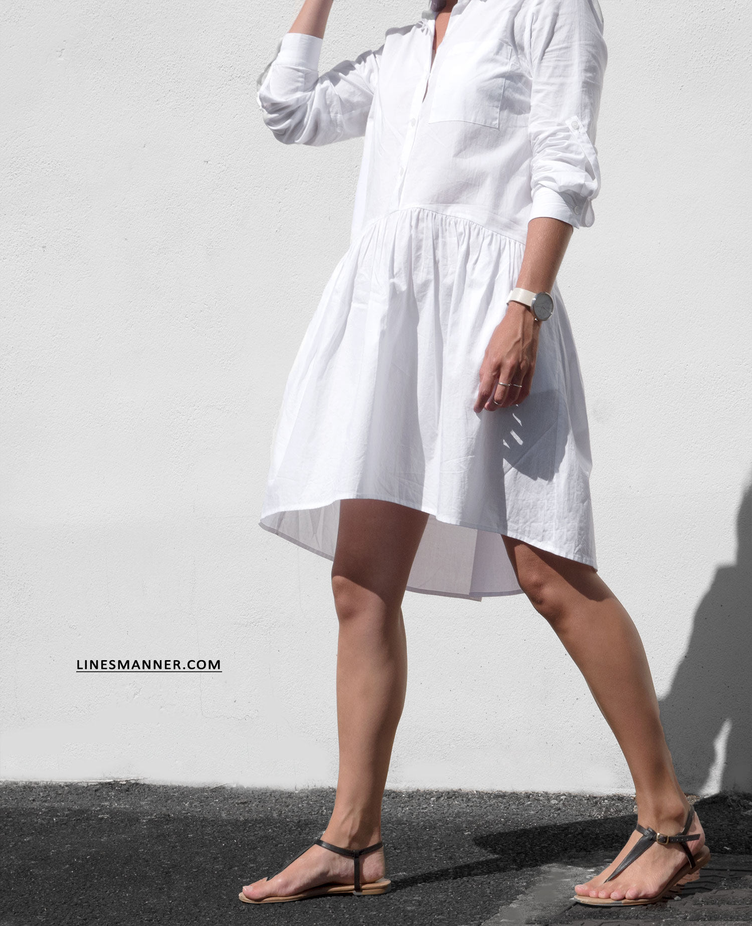Decjuba - White Shirt Dress | Lines/Manner