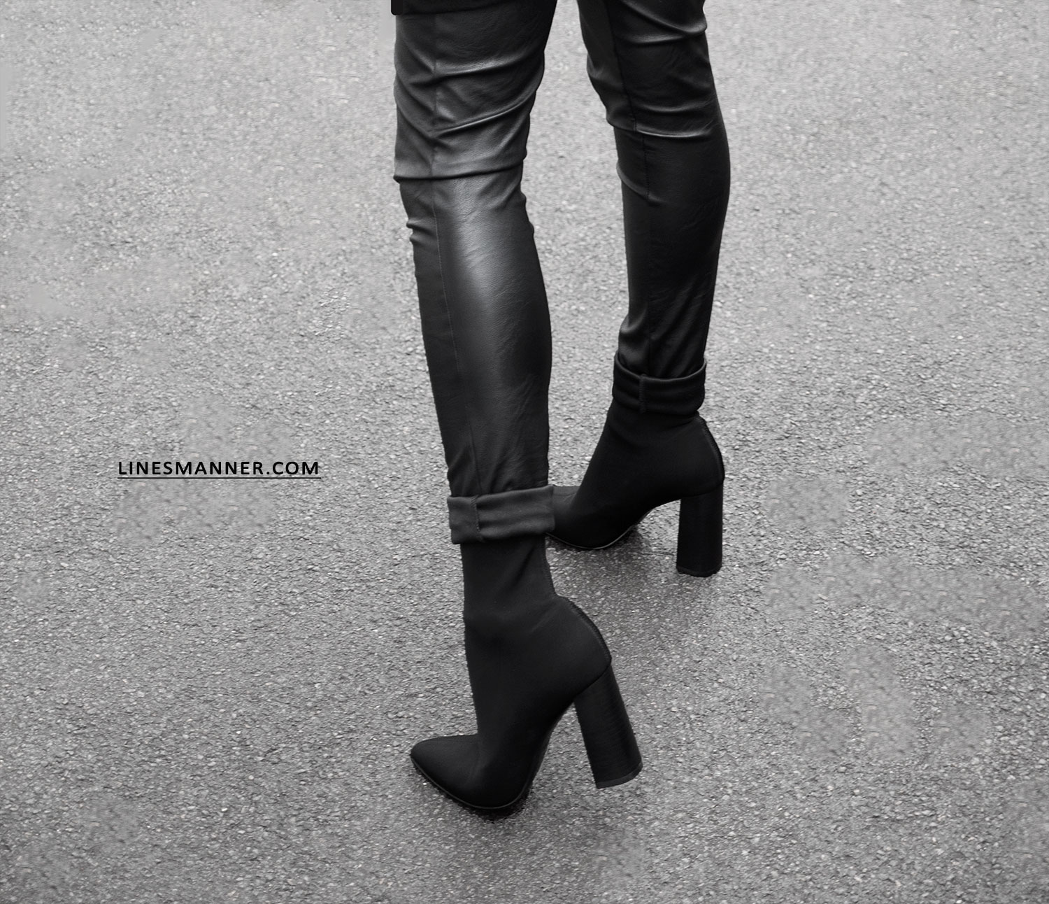 sock boot heels outfit